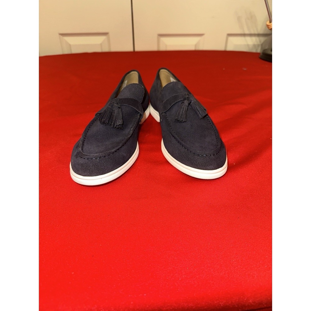 Hotter Men's Navy Blue Suede Loafers Slip On Shoes Size 7